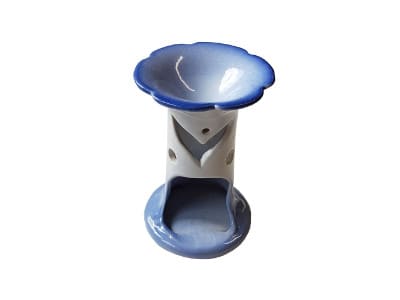 Keramik Duftlampe weiß-blau von Aromatikus