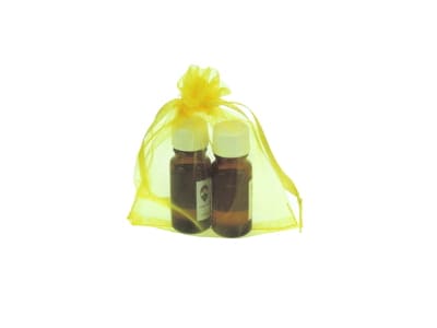 Organzabeutel für bis zu drei ätherische Öle in gelb 10x15cm von Aromatikus