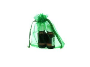 Organzabeutel für bis zu drei ätherische Öle in grün 10x15cm von Aromatikus