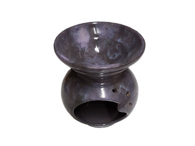 Keramik Duftlampe schwarz-lila meliert von Aromatikus