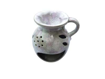 Keramik Duftlampe grau-lila meliert von Aromatikus