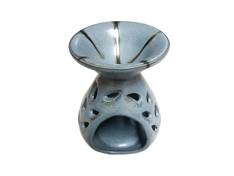 Keramik Duftlampe blau-schwarz von Aromatikus