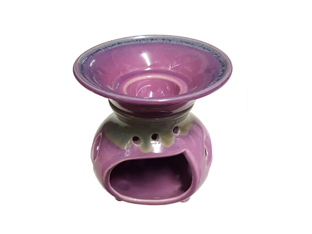 Keramik Duftlampe lila-grau von Aromatikus